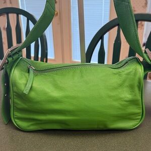 Free People Vibrant Green Leather Shoulder Bag